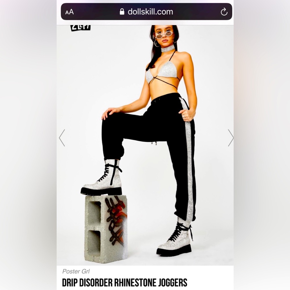 Poster Girl Sweatpants-used 1X 
#bling #rhinestone #joggers #sparkly #sweatpants